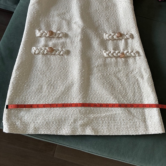 Tuckernuck Jackie shift dress in cream tweed boule L - Picture 9 of 12